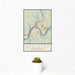 12x18 Oil City Pennsylvania Map Print Portrait Orientation in Woodblock Style With Small Cactus Plant in White Planter