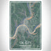 Oil City Pennsylvania Map Print Portrait Orientation in Afternoon Style With Shaded Background