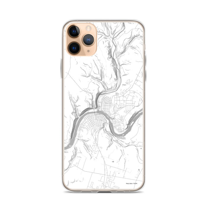 Custom iPhone 11 Pro Max Oil City Pennsylvania Map Phone Case in Classic