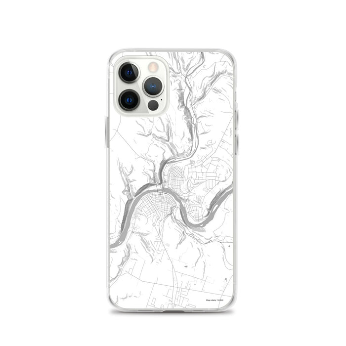 Custom iPhone 12 Pro Oil City Pennsylvania Map Phone Case in Classic