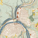 Oil City Pennsylvania Map Print in Woodblock Style Zoomed In Close Up Showing Details