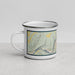 Left View Custom Oil City Pennsylvania Map Enamel Mug in Woodblock