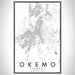 Okemo Vermont Map Print Portrait Orientation in Classic Style With Shaded Background