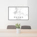 24x36 Okemo Vermont Map Print Landscape Orientation in Classic Style Behind 2 Chairs Table and Potted Plant