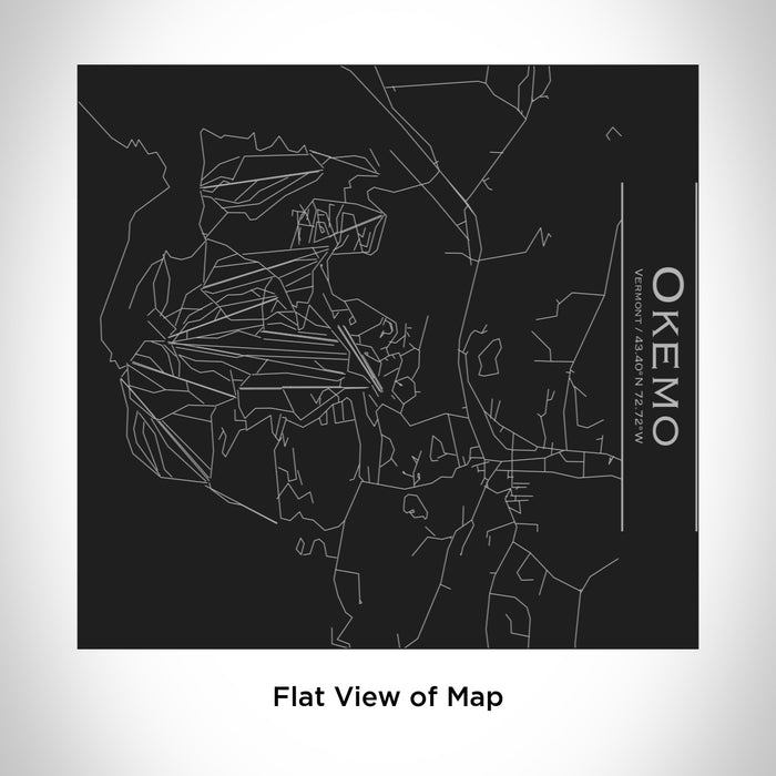 Rendered View of Okemo Vermont Map Engraving on 17oz Stainless Steel Insulated Tumbler in Black