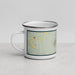 Left View Custom Okemo Vermont Map Enamel Mug in Woodblock