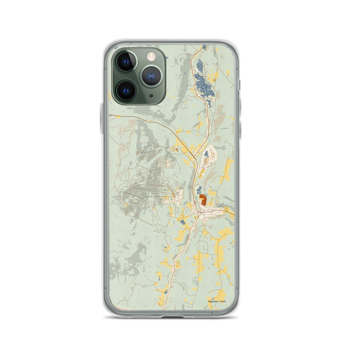 Custom Okemo Vermont Map Phone Case in Woodblock