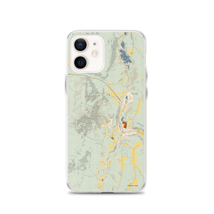 Custom Okemo Vermont Map iPhone 12 Phone Case in Woodblock
