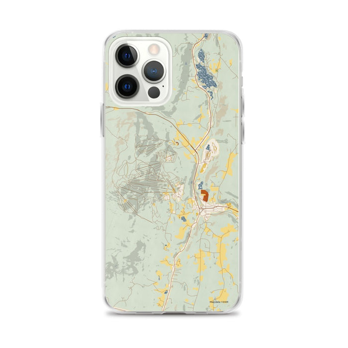 Custom Okemo Vermont Map iPhone 12 Pro Max Phone Case in Woodblock