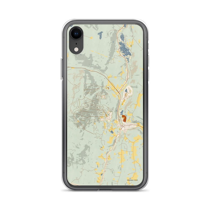 Custom Okemo Vermont Map Phone Case in Woodblock