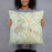 Person holding 18x18 Custom Okemo Vermont Map Throw Pillow in Woodblock