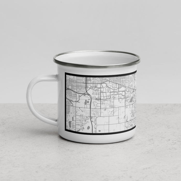 Left View Custom Okemos Michigan Map Enamel Mug in Classic