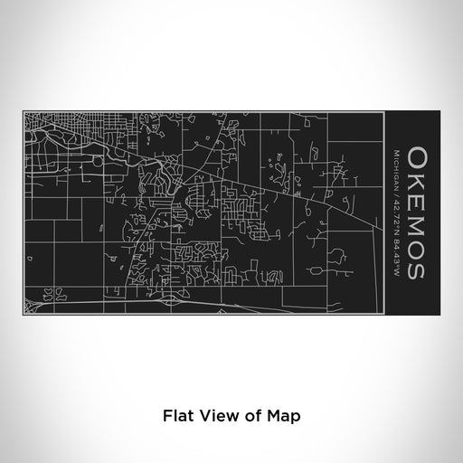 Rendered View of Okemos Michigan Map Engraving on 17oz Stainless Steel Insulated Cola Bottle in Black