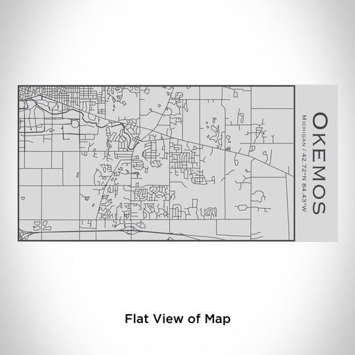 Rendered View of Okemos Michigan Map Engraving on 17oz Stainless Steel Insulated Cola Bottle