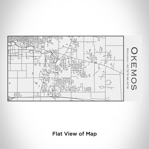 Rendered View of Okemos Michigan Map Engraving on 17oz Stainless Steel Insulated Cola Bottle in White