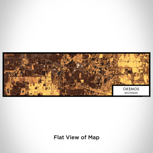Flat View of Map Custom Okemos Michigan Map Enamel Mug in Ember