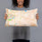 Person holding 20x12 Custom Okemos Michigan Map Throw Pillow in Watercolor