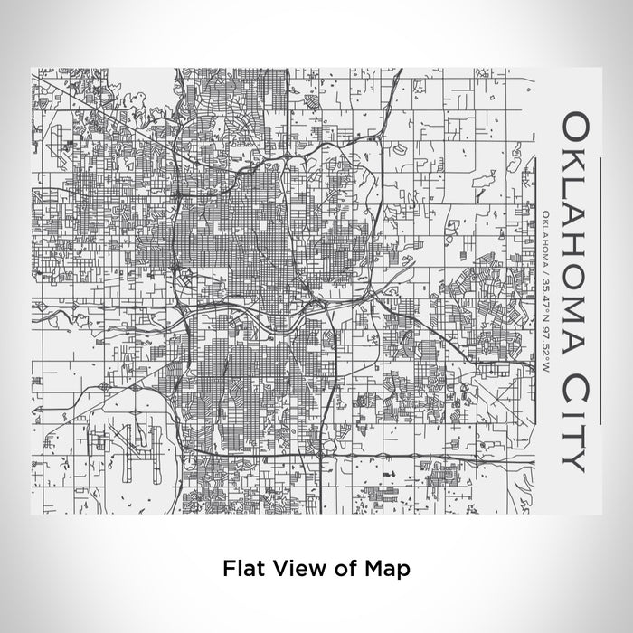 Rendered View of Oklahoma City Oklahoma Map Engraving on 20oz Stainless Steel Insulated Bottle with Bamboo Top in White