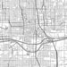 Oklahoma City Oklahoma Map Print in Classic Style Zoomed In Close Up Showing Details