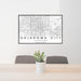 24x36 Oklahoma City Oklahoma Map Print Landscape Orientation in Classic Style Behind 2 Chairs Table and Potted Plant