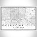 Oklahoma City Oklahoma Map Print Landscape Orientation in Classic Style With Shaded Background