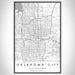 Oklahoma City Oklahoma Map Print Portrait Orientation in Classic Style With Shaded Background