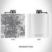 Rendered View of Oklahoma City Oklahoma Map Engraving on 6oz Stainless Steel Flask in White