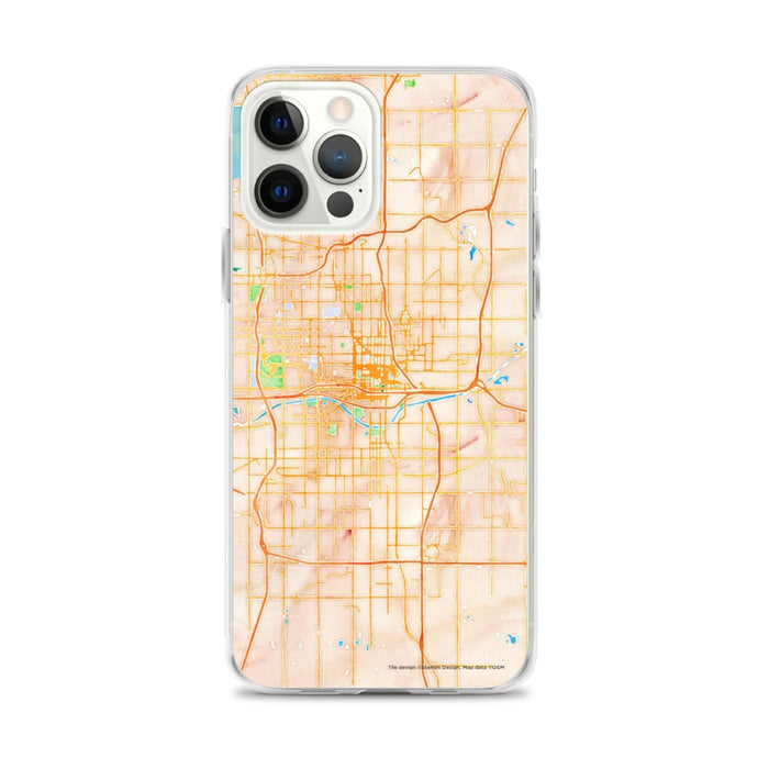 Custom Oklahoma City Oklahoma Map iPhone 12 Pro Max Phone Case in Watercolor