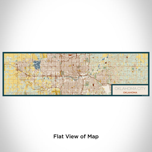 Flat View of Map Custom Oklahoma City Oklahoma Map Enamel Mug in Woodblock