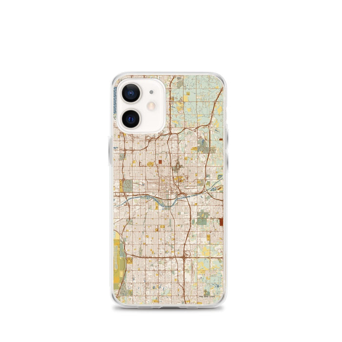 Custom Oklahoma City Oklahoma Map iPhone 12 mini Phone Case in Woodblock