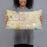 Person holding 20x12 Custom Oklahoma City Oklahoma Map Throw Pillow in Woodblock
