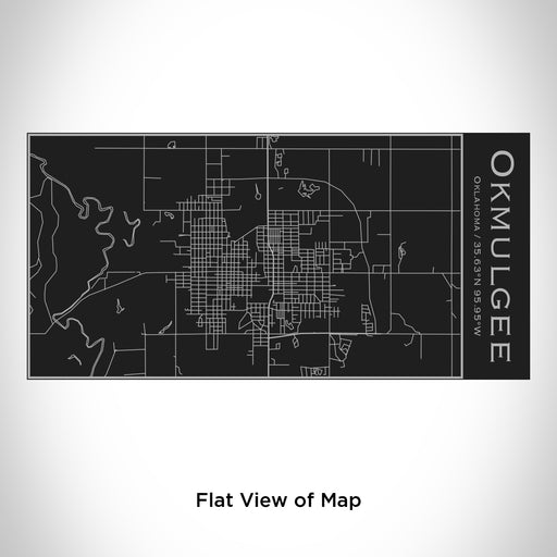 Rendered View of Okmulgee Oklahoma Map Engraving on 17oz Stainless Steel Insulated Cola Bottle in Black
