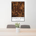 24x36 Okmulgee Oklahoma Map Print Portrait Orientation in Ember Style Behind 2 Chairs Table and Potted Plant