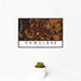12x18 Okmulgee Oklahoma Map Print Landscape Orientation in Ember Style With Small Cactus Plant in White Planter