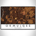 Okmulgee Oklahoma Map Print Landscape Orientation in Ember Style With Shaded Background