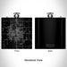 Rendered View of Okmulgee Oklahoma Map Engraving on 6oz Stainless Steel Flask in Black