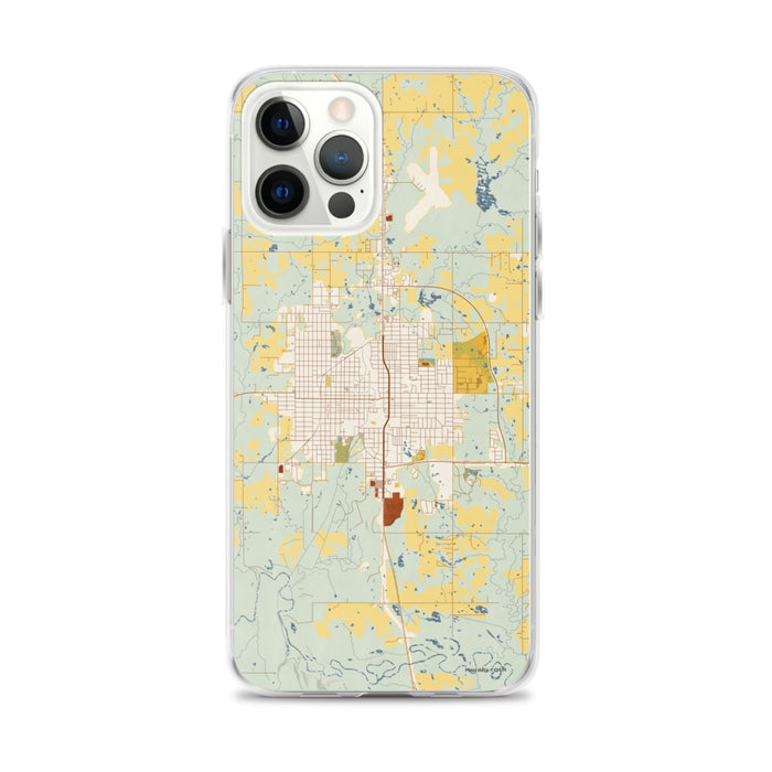 Custom Okmulgee Oklahoma Map iPhone 12 Pro Max Phone Case in Woodblock