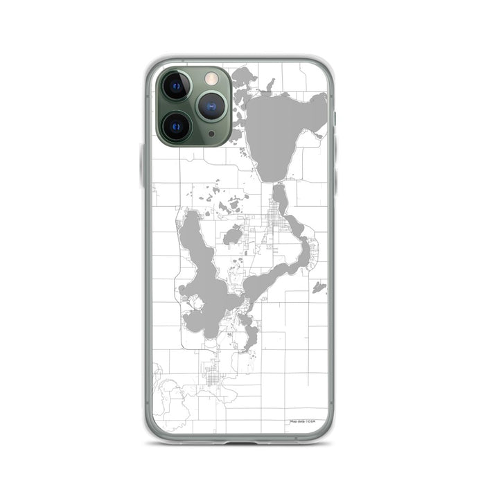 Custom Okoboji Iowa Map Phone Case in Classic
