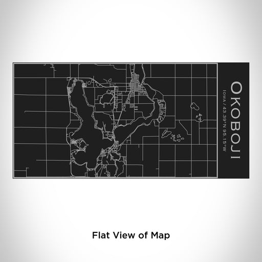 Rendered View of Okoboji Iowa Map Engraving on 17oz Stainless Steel Insulated Cola Bottle in Black