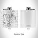 Rendered View of Okoboji Iowa Map Engraving on 6oz Stainless Steel Flask in White