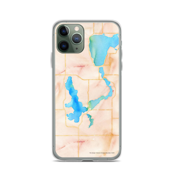 Custom Okoboji Iowa Map Phone Case in Watercolor