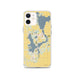 Custom Okoboji Iowa Map Phone Case in Woodblock