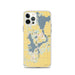 Custom Okoboji Iowa Map Phone Case in Woodblock