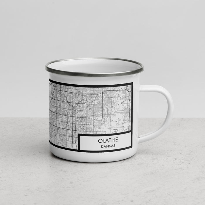 Right View Custom Olathe Kansas Map Enamel Mug in Classic