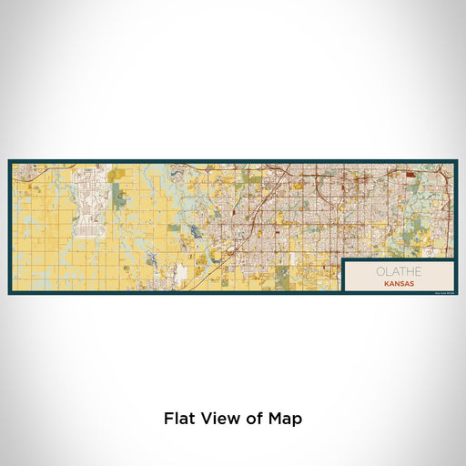 Flat View of Map Custom Olathe Kansas Map Enamel Mug in Woodblock