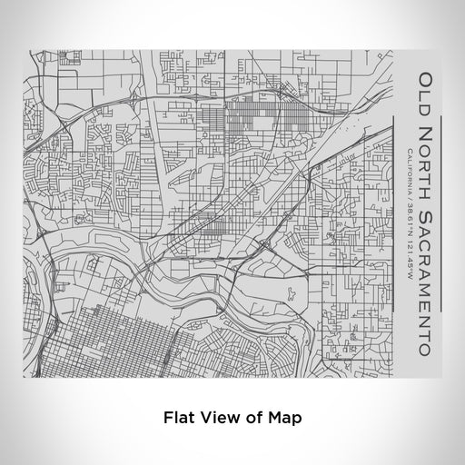Rendered View of Old North Sacramento California Map Engraving on 20oz Stainless Steel Insulated Bottle with Bamboo Top