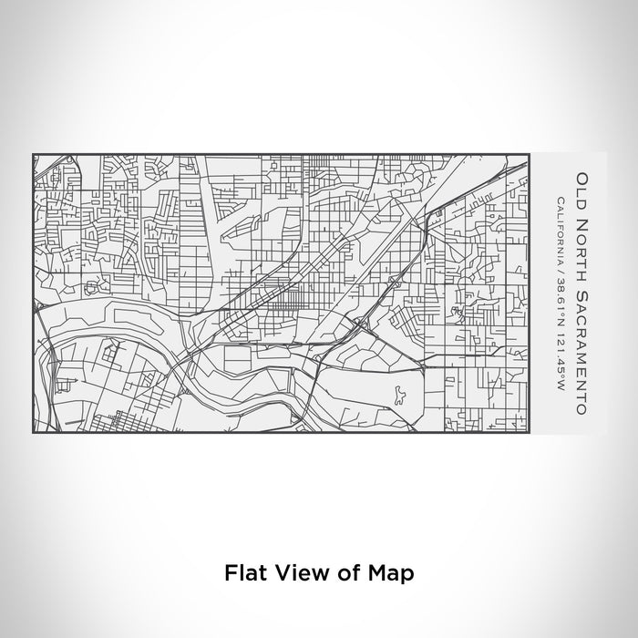 Rendered View of Old North Sacramento California Map Engraving on 17oz Stainless Steel Insulated Cola Bottle in White