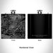 Rendered View of Old North Sacramento California Map Engraving on 6oz Stainless Steel Flask in Black