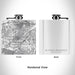 Rendered View of Old North Sacramento California Map Engraving on 6oz Stainless Steel Flask in White