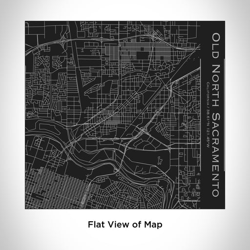 Rendered View of Old North Sacramento California Map Engraving on 17oz Stainless Steel Insulated Tumbler in Black